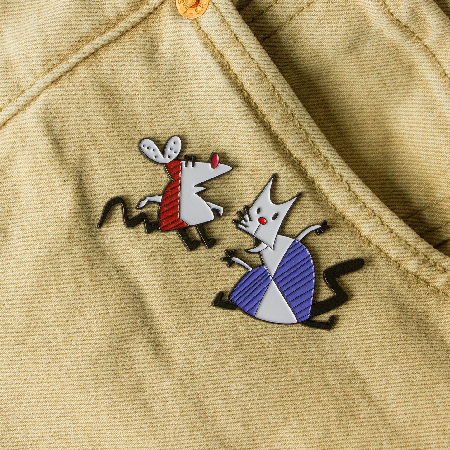 Worker and Parasite Soft Enamel Pin Set