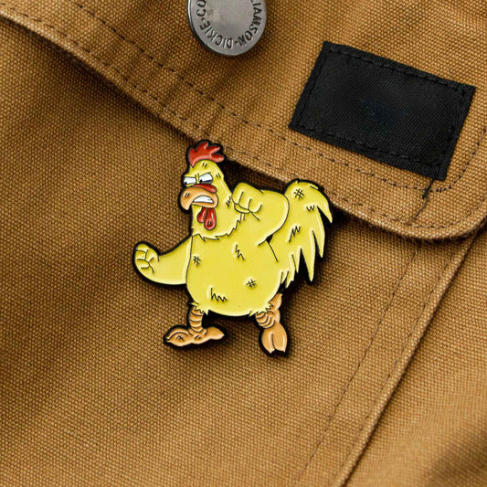 A soft enamel pin of Ernie the Chicken, from the animated series Family Guy.